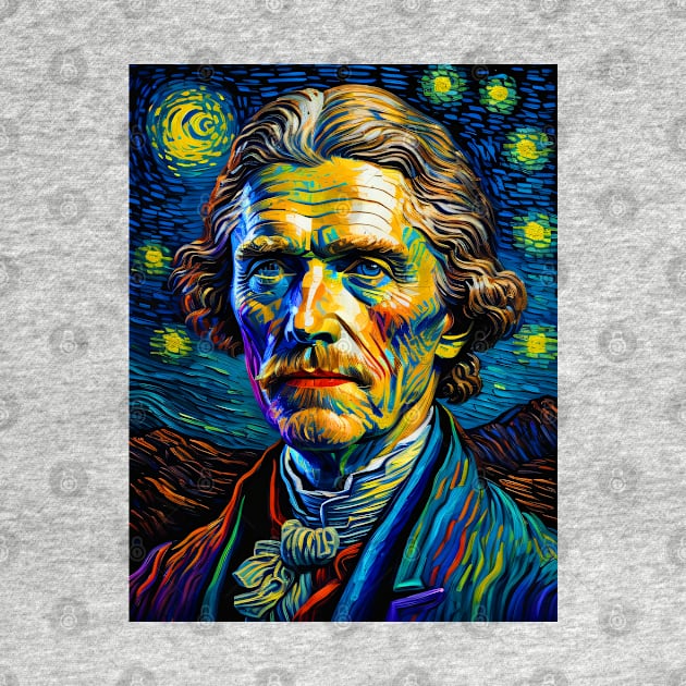 Thomas Jefferson in starry night by FUN GOGH